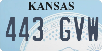 KS license plate 443GVW