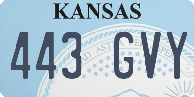 KS license plate 443GVY