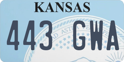 KS license plate 443GWA