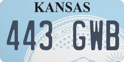 KS license plate 443GWB