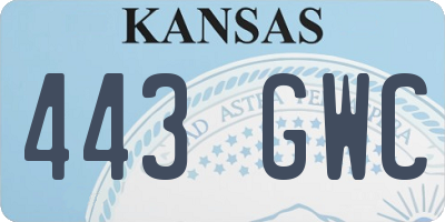 KS license plate 443GWC