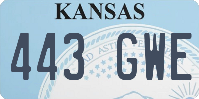 KS license plate 443GWE