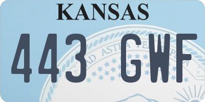 KS license plate 443GWF