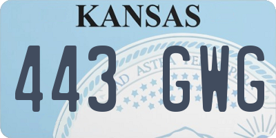 KS license plate 443GWG