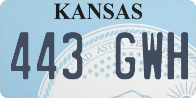 KS license plate 443GWH