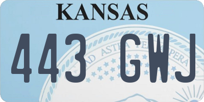 KS license plate 443GWJ