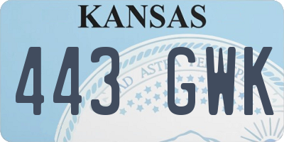 KS license plate 443GWK