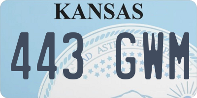 KS license plate 443GWM