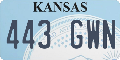 KS license plate 443GWN