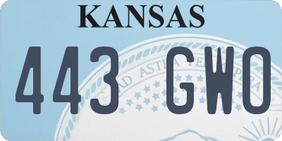 KS license plate 443GWO