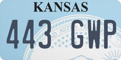 KS license plate 443GWP
