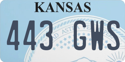 KS license plate 443GWS