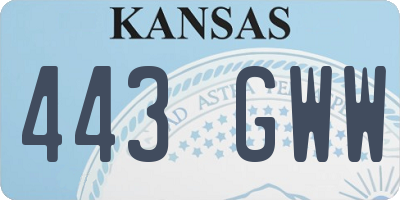 KS license plate 443GWW