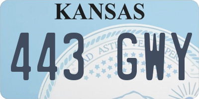 KS license plate 443GWY