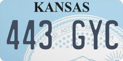 KS license plate 443GYC