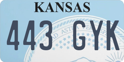 KS license plate 443GYK