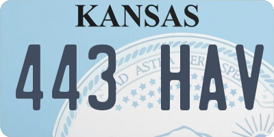KS license plate 443HAV