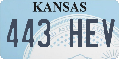 KS license plate 443HEV