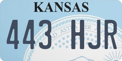 KS license plate 443HJR