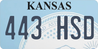 KS license plate 443HSD