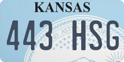 KS license plate 443HSG