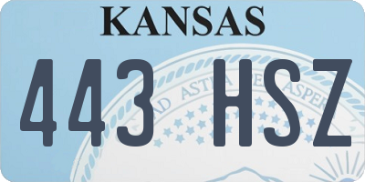 KS license plate 443HSZ