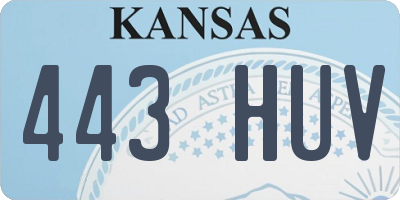 KS license plate 443HUV
