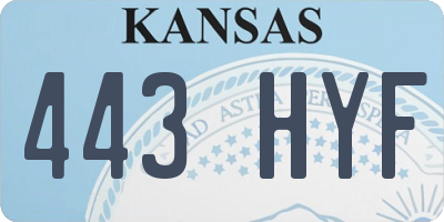 KS license plate 443HYF