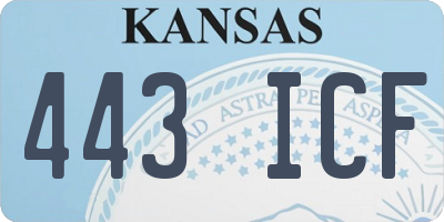 KS license plate 443ICF