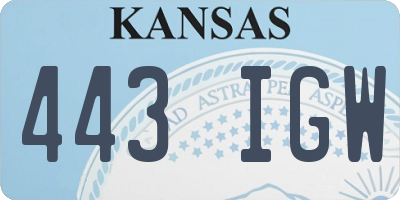 KS license plate 443IGW