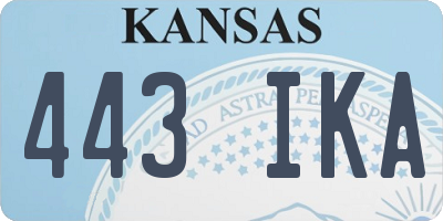KS license plate 443IKA
