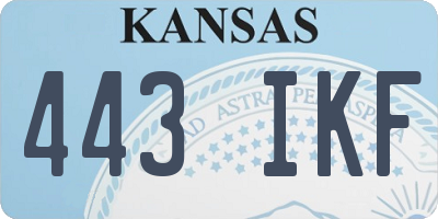 KS license plate 443IKF