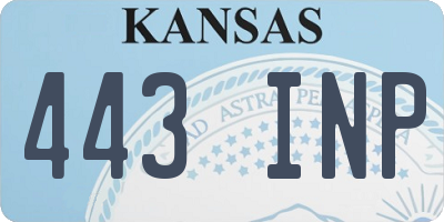 KS license plate 443INP