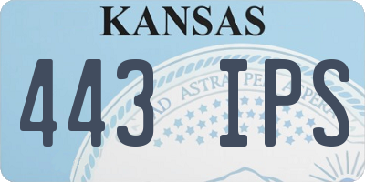 KS license plate 443IPS