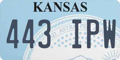KS license plate 443IPW