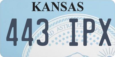KS license plate 443IPX