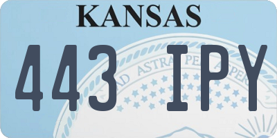 KS license plate 443IPY