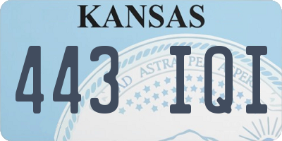 KS license plate 443IQI