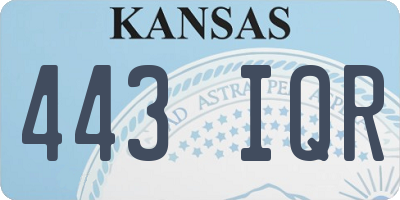 KS license plate 443IQR