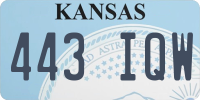 KS license plate 443IQW