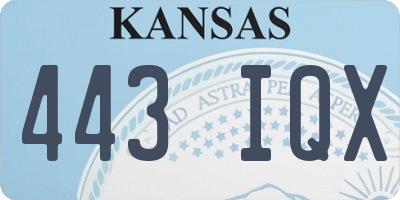 KS license plate 443IQX