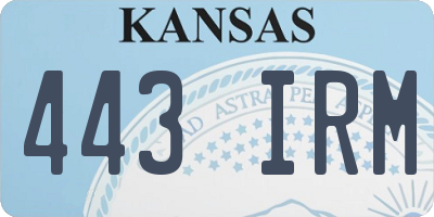 KS license plate 443IRM