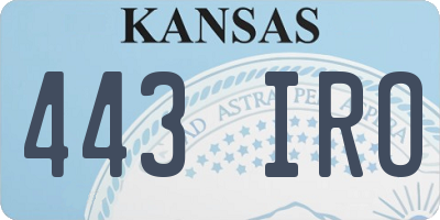 KS license plate 443IRO