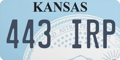 KS license plate 443IRP