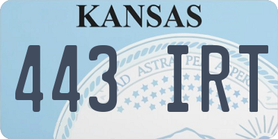 KS license plate 443IRT