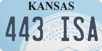 KS license plate 443ISA