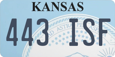KS license plate 443ISF