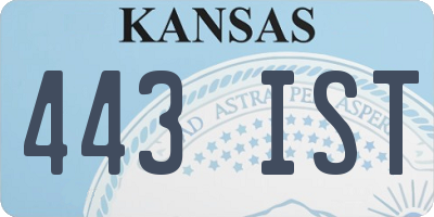 KS license plate 443IST
