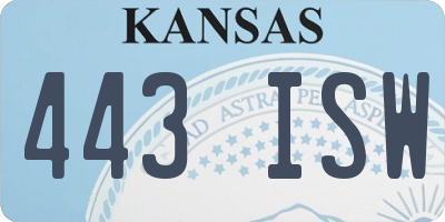 KS license plate 443ISW