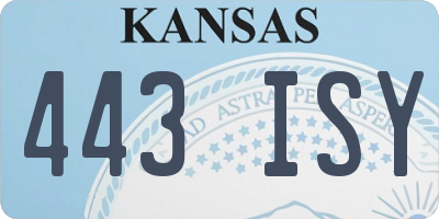 KS license plate 443ISY